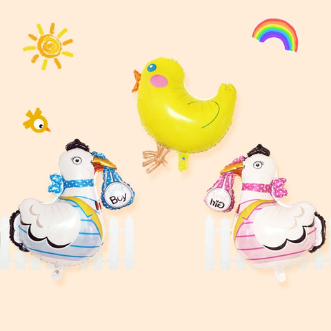 Cartoon Chicken Pattern Easter Holiday Party Animal Ornament Balloons, Random Color Delivery, Cartoon Chicken Pattern Balloons