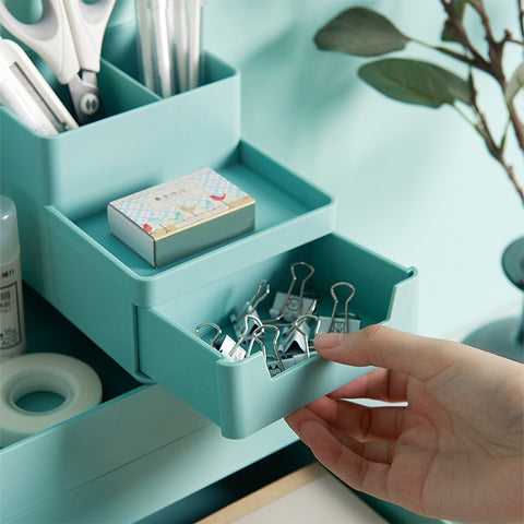Desktop Removable Assembled Small File Storage Box, 0115-3 (Blue Green), 0115-3 (Grey White)