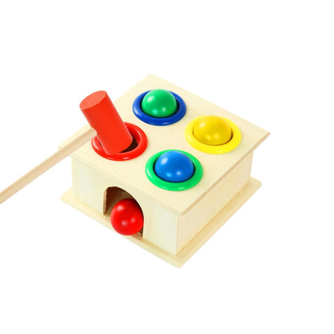 Baby Early Education Intellectual Toy Percussion Knocking Table, Size: 12*12*10cm, Burlywood