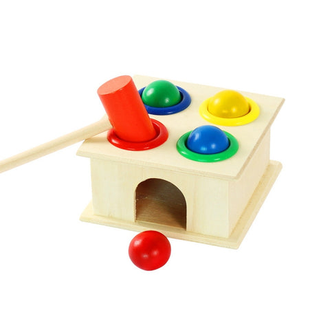 Baby Early Education Intellectual Toy Percussion Knocking Table, Size: 12*12*10cm, Burlywood
