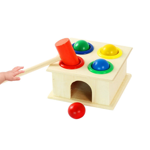 Baby Early Education Intellectual Toy Percussion Knocking Table, Size: 12*12*10cm, Burlywood