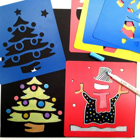 2 Sets (6 PCS / Set ) Children Plastic Painting Drawing Template Stencil Kids Toy, Random Style Delivery, 2 Sets Drawing Template