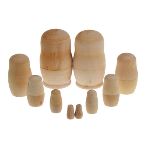 25PCS (5Sets) Creative DIY White Embryo Russian Five Layers of Dolls, 25PCS DIY Five Layers of Dolls