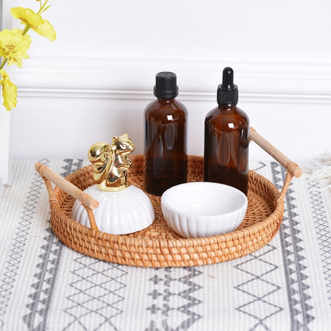 GP23 Braided Sweet Vegetable Fruit Snack Storage Tray Basket, Size: S, Size: S