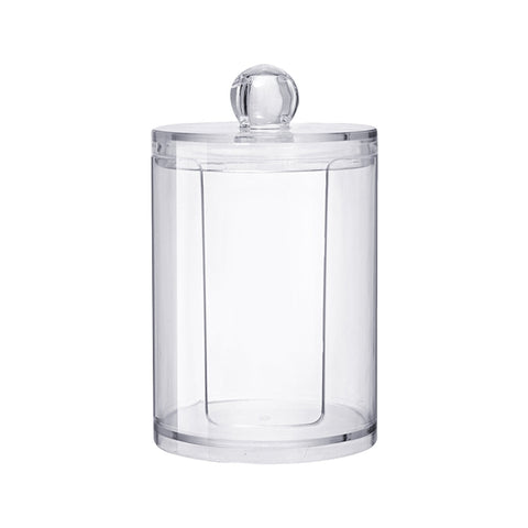 Transparent Round Plastic Cosmetic Box Cotton Pads Storage Box, Cotton Pads Box