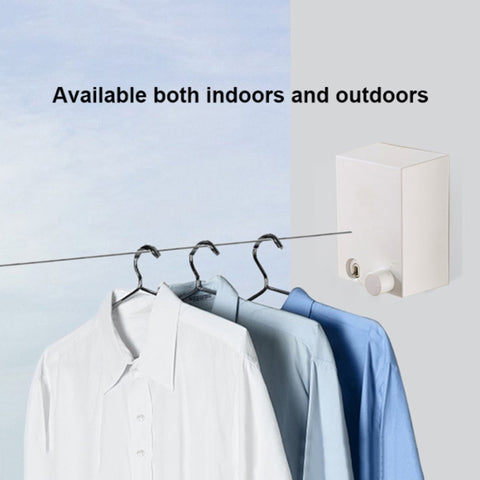 Retractable Indoor And Outdoor Clothes Wall Hanger Magic Drying Rack Balcony Bathroom Invisible Clothesline Wire Rope, Pink, White, Silver