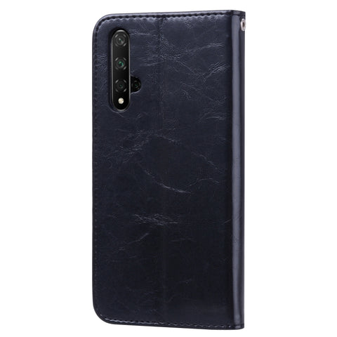Business Style Oil Wax Texture Horizontal Flip Leather Case for Huawei Honor 20, with Holder & Card Slots & Wallet, For Huawei Honor 20