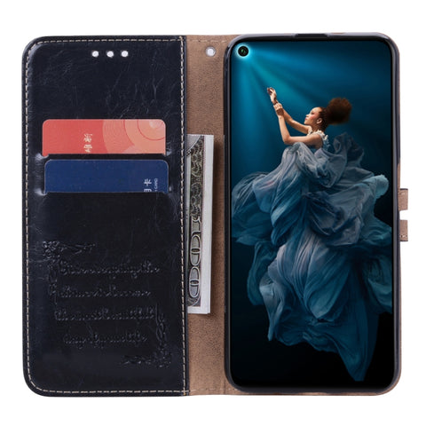 Business Style Oil Wax Texture Horizontal Flip Leather Case for Huawei Honor 20, with Holder & Card Slots & Wallet, For Huawei Honor 20