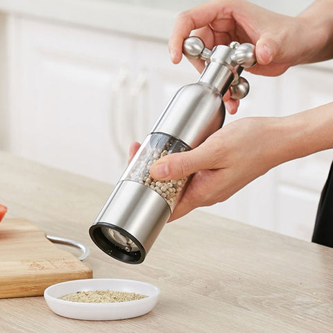 MICLAN Stainless Steel 304 Rudder Shape Grinder Pepper Grinding Machine, Size : L, L