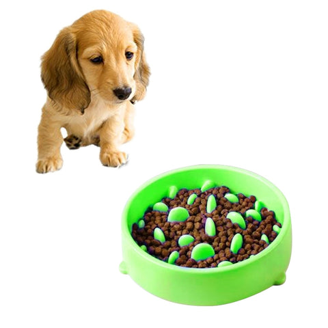 Pet Bowl Preventing Choking PP Bowl, Round Pink, Round Green