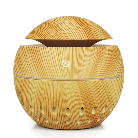 Wood Grain USB Hollowed-out Humidifier Seven Color Aromatherapy Lamp Automatic Alcohol Sprayer with Remote Control(Sky Blue), HC0372A, HC0372B, HC0372C, HC0372D, HC0372F, HC0372G, HC0372H, HC0372I, HC0372J, HC0372K