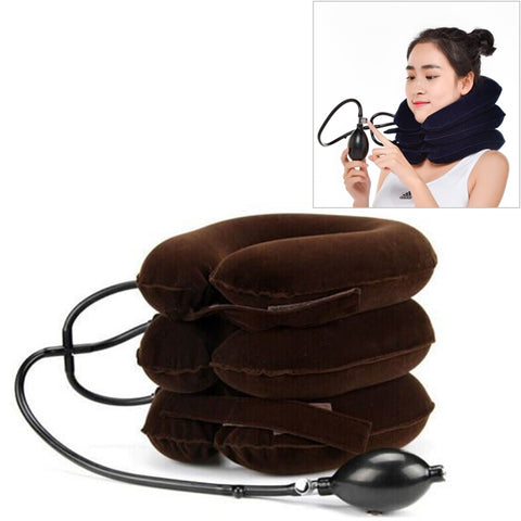 Household Full Cashmere Cervical Traction Instrument Neck Protection Inflatable Cervical Spine Massage Instrument, Full Cashmere (Grey), Full Cashmere (Blue), Full Cashmere (Purple), Full Cashmere (Rose Red), Full Cashmere (Black), Full Cashmere (Coffee)