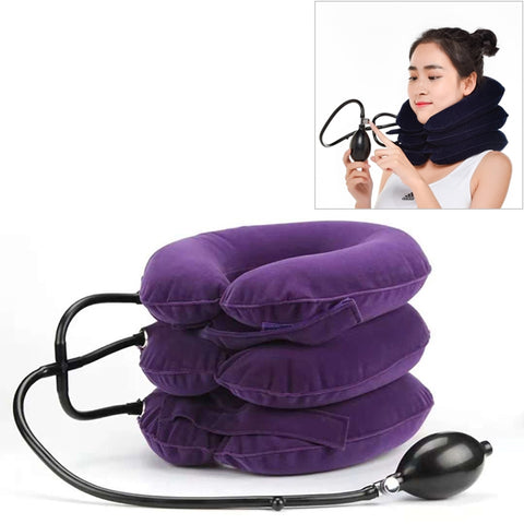Household Full Cashmere Cervical Traction Instrument Neck Protection Inflatable Cervical Spine Massage Instrument, Full Cashmere (Grey), Full Cashmere (Blue), Full Cashmere (Purple), Full Cashmere (Rose Red), Full Cashmere (Black), Full Cashmere (Coffee)