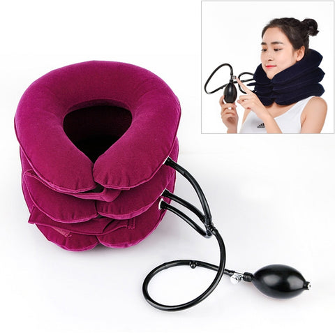 Household Full Cashmere Cervical Traction Instrument Neck Protection Inflatable Cervical Spine Massage Instrument, Full Cashmere (Grey), Full Cashmere (Blue), Full Cashmere (Purple), Full Cashmere (Rose Red), Full Cashmere (Black), Full Cashmere (Coffee)