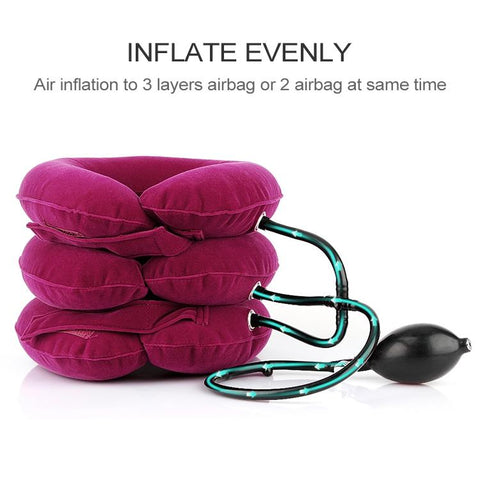 Household Full Cashmere Cervical Traction Instrument Neck Protection Inflatable Cervical Spine Massage Instrument, Full Cashmere (Grey), Full Cashmere (Blue), Full Cashmere (Purple), Full Cashmere (Rose Red), Full Cashmere (Black), Full Cashmere (Coffee)