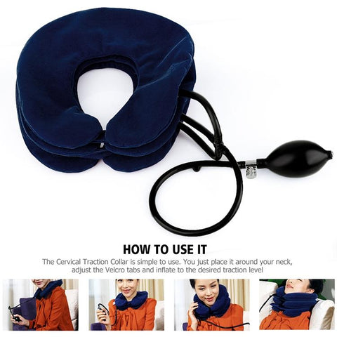 Household Full Cashmere Cervical Traction Instrument Neck Protection Inflatable Cervical Spine Massage Instrument, Full Cashmere (Grey), Full Cashmere (Blue), Full Cashmere (Purple), Full Cashmere (Rose Red), Full Cashmere (Black), Full Cashmere (Coffee)