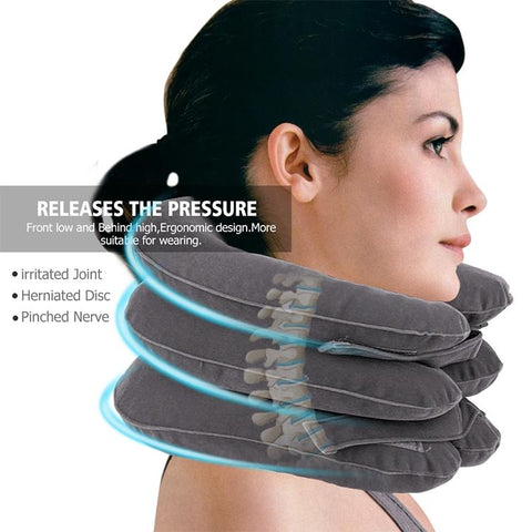 Household Full Cashmere Cervical Traction Instrument Neck Protection Inflatable Cervical Spine Massage Instrument, Full Cashmere (Grey), Full Cashmere (Blue), Full Cashmere (Purple), Full Cashmere (Rose Red), Full Cashmere (Black), Full Cashmere (Coffee)
