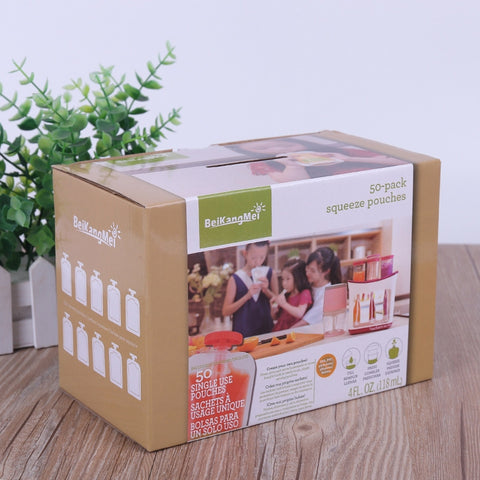 50 PCS Puree Extruder Squeeze Pouch Food Distribution Storage Bag, Compatible with HC14554 Food Dispenser, Storage Bag