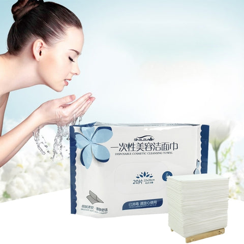 20 PCS Portable Multi-purpose Cotton Disposable Face Towel Wet And Dry Dual-use Cleansing Towel Soft Towel for Travel, 20 PCS