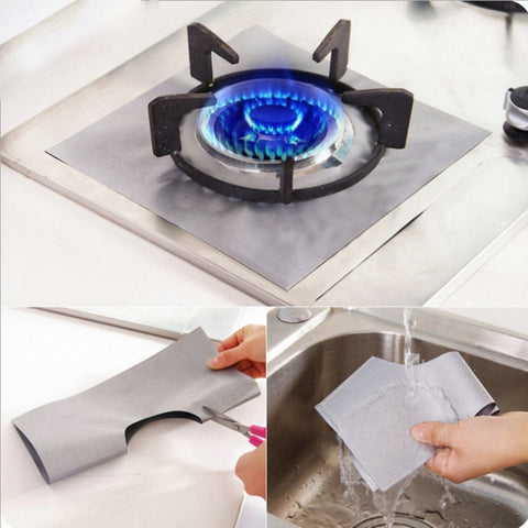 4 PCS Gas Furnace Surface Ultra-thin Fibre Material Stovetop Protective Cleaning Pad, Size: 27*27 cm (Black), 4 PCS