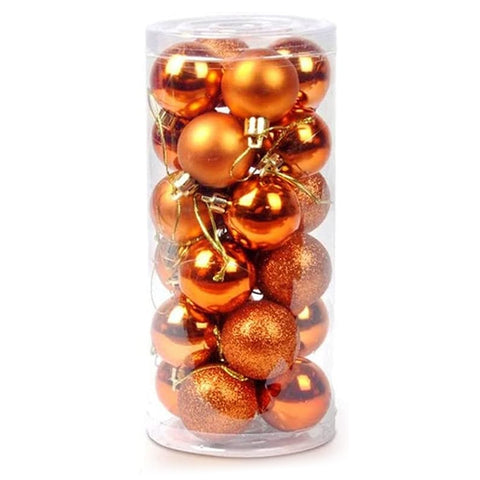24 PCS 8cm Plating Plastic Christmas Tree Decorations Hanging String Ball, Random Color Delivery, Diameter: 8cm