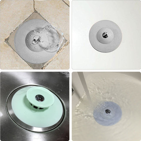 2 PCS Silicone Drain Stopper Deodorant Sink Bathtub Floor Drain Protector