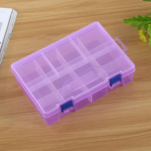 Double layer 8 Slots Plastic Jewelry Box Organizer Storage Container with Adjustable Dividers, 8 Slots (Pink), 8 Slots (Blue), 8 Slots (Purple), 8 Slots (White)
