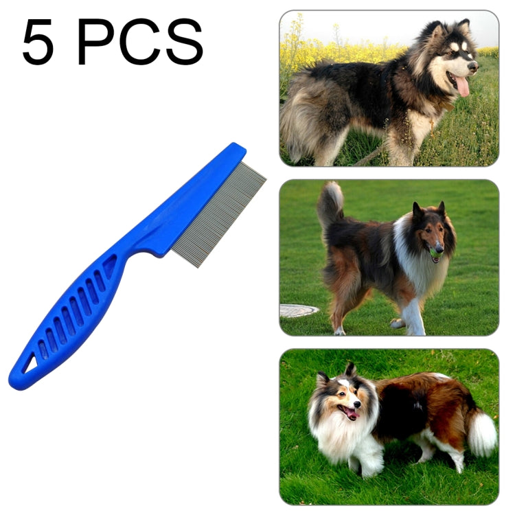 5 PCS Pet Cats Dogs Supplies Combs Fine Toothed Stainless Steel Needle Fleas Removal Combs, Length: 18.5cm, Length: 18.5cm, Blue, Length: 18.5cm, Purple, Length: 18.5cm, White