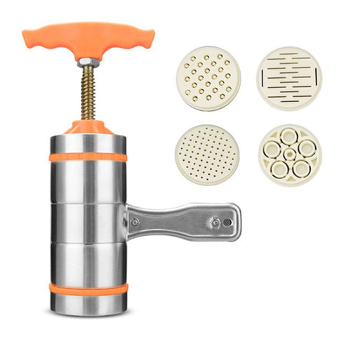 4 Molds Household Manually Small Stainless Steel Pressing Style Handhold Noodle Machine, 4 Molds