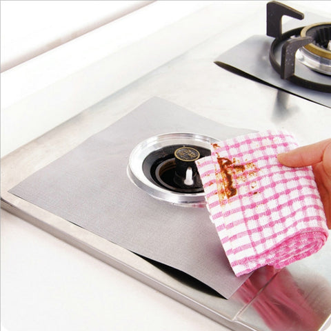 Gas Furnace Surface Ultra-thin Fibre Material Stovetop Protective Cleaning Pad, Size: 27*27cm, 0.12mm (Silver), 0.12mm