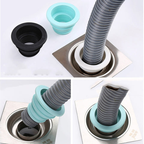 3 PCS Sewer Lengthen Odor-resistant Silicone Joint Kitchen Plumbing Sewer Drain Sealing Plug, Random Color Delivery, Sewer Lengthen Silicone Joint