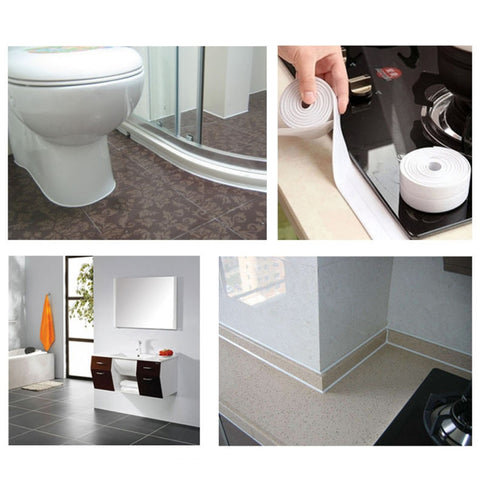 PE Kitchen and Bathroom Waterproof and Mildew Proof tape  Size:60mm x 3.35m, Mildew Proof tape