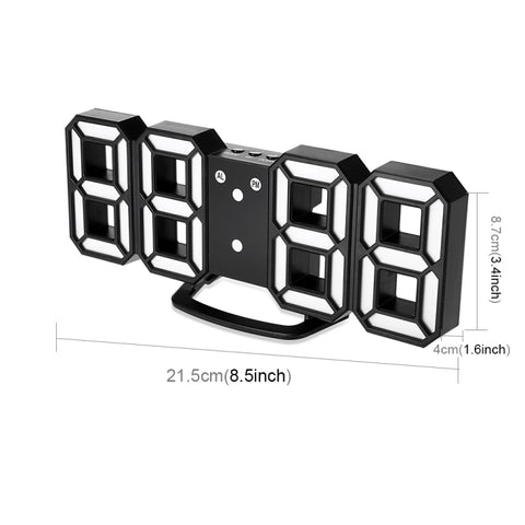 Multi-Function Large 3D LED Digital Wall Alarm Clock with Snooze Function, 12/24 Hours Display for Home, Kitchen, Office, DC 5V, CE Certificated, Black Body Green Characters, Black Body Blue Characters, Black Body Red Characters                        ...