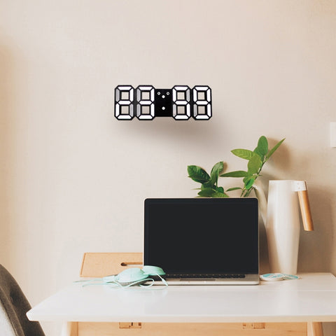 Multi-Function Large 3D LED Digital Wall Alarm Clock with Snooze Function, 12/24 Hours Display for Home, Kitchen, Office, DC 5V, CE Certificated, Black Body Green Characters, Black Body Blue Characters, Black Body Red Characters                        ...