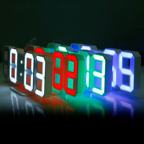Multi-Function Large 3D LED Digital Wall Alarm Clock with Snooze Function, 12/24 Hours Display for Home, Kitchen, Office, DC 5V, CE Certificated, Black Body Green Characters, Black Body Blue Characters, Black Body Red Characters                        ...