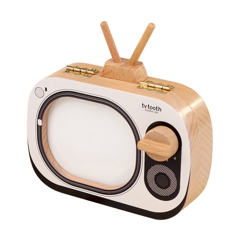 Creative Wooden Children TV Set Deciduous Tooth Preservation Box Baby Teeth Tooth House Storage Box, HC2008A, HC2008B, HC2008C