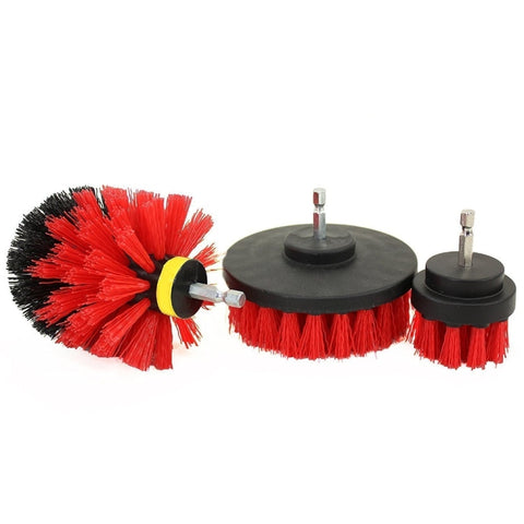 3 PCS Bathroom Kitchen Cleaning Brushes Kit for Electric Drill, 3 in 1 (Green), 3 in 1 (Blue), 3 in 1 (Red), 3 in 1 (Yellow)
