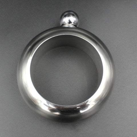 Fashion Creative 100ML Thickened Stainless Steel Bracelet Jug  3.5 Oz, Silver