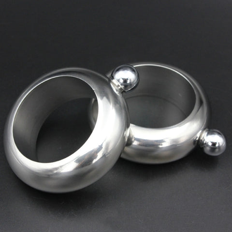Fashion Creative 100ML Thickened Stainless Steel Bracelet Jug  3.5 Oz, Silver