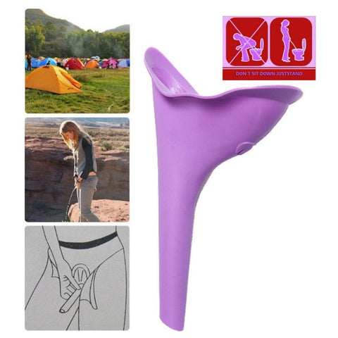 Portable Female Women Urinal Urination Toilet Silicone Urine Pee Device Funnel Camping Travel, Random Color Delivery, Toilet Emergency Tools