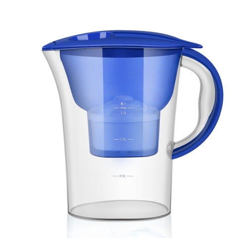 1.3L Portable Home Kitchen Activated Carbon Filter Cold Water Bottle, 1.3L (Blue), 1.3L (Purple)