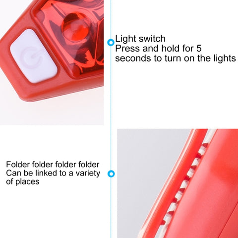 Multifunctional Outdoor Bicycling Running Warning Light Bicycle Taillight LED Back Clip Light, LED Back Clip Light(Black), LED Back Clip Light(Purple), LED Back Clip Light(Red), LED Back Clip Light(White)