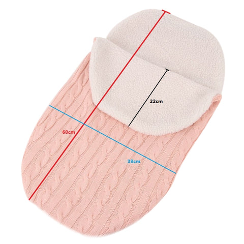 Thick Baby Swaddle Wrap Knit Envelope Sleeping Bag Newborn Infant Warm Bands Indoor Infant Stroller Sleeping Bag