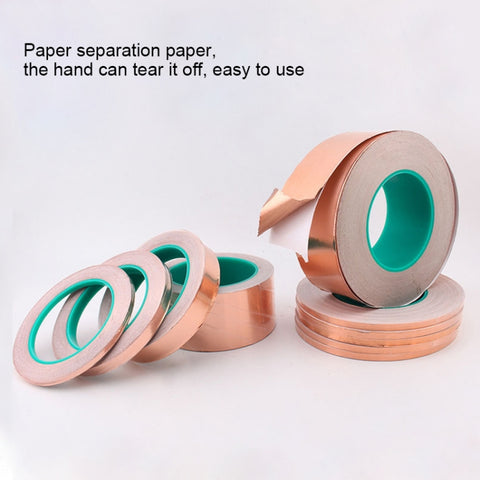 Pure Copper Double-sided Conductive Copper Foil Tape Signal Masking Tape, Size: 20m x 15mm, Size: 20m x 15mm