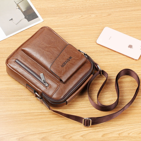 WEIXIER Universal Fashion Casual Men Shoulder Messenger Bag Handbag, Size: L (24cm x 20cm x 6cm)