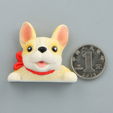 Home Decoration Originality French Bulldog Tie 3D Fridge Paste, NO Magnetic, Bulldog NO Magnetic