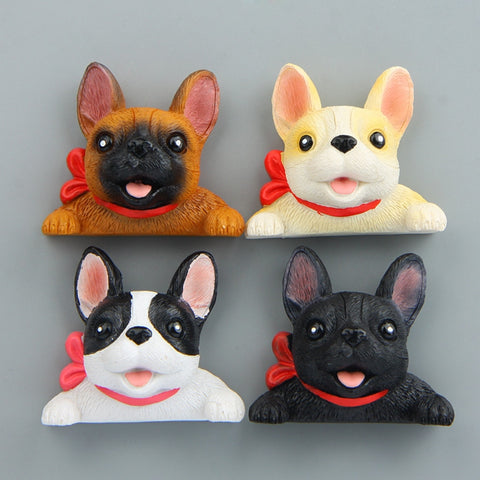 Home Decoration Originality French Bulldog Tie 3D Fridge Paste, NO Magnetic, Bulldog NO Magnetic