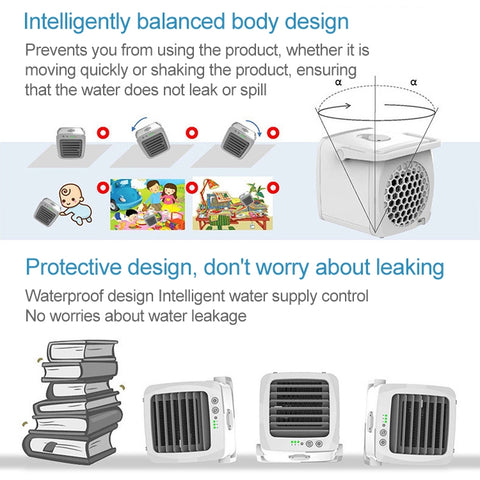 Mini Portable Household USB Refrigeration Air Conditioning Fan Air Cooler, 14.5x13x12.5cm