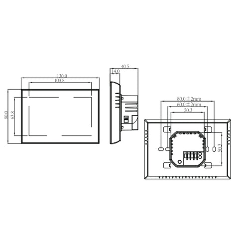 BHT-8000-GA Control Water Heating Energy-saving and Environmentally-friendly Smart Home Negative Display LCD Screen Round Room Thermostat without WiFi, without WiFi