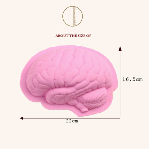 Human Brain Shape Silicone Baking Halloween Cake Mold Pudding Dessert Mold, Brain Shape